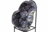 Top Quality, Purple Amethyst Geode - Blue Agate Rind #221139-2